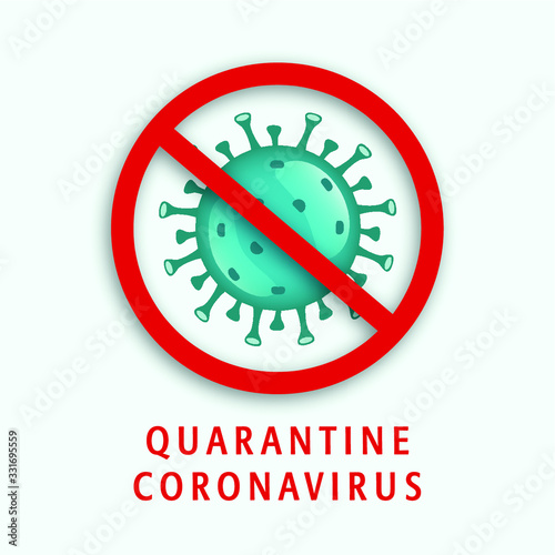 Coronavirus or COVID-19 logo. Stop the SARS-CoV-2, virus symbol, stop sign or quarantine logo.