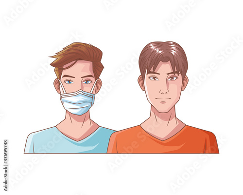 young men with mouth cap medical accessory