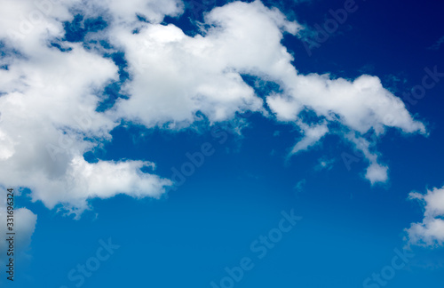White clouds and blue sky background . Nature background.