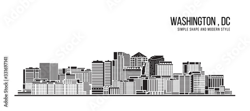Cityscape Building Abstract Simple shape and modern style art Vector design - Washington city , DC