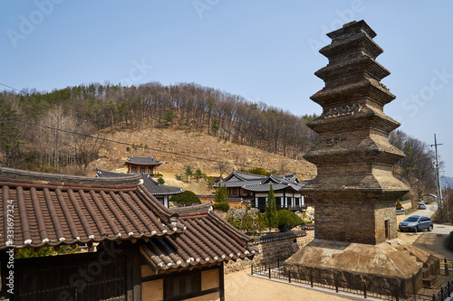Sinsedong Seven-story Brick Pagoda in Andong-si  South Korea.