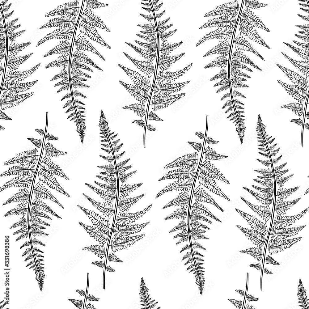 Abstract seamless pattern design with hand drawn floral and fern leaves and branches. Tileable repeating background for branding,package, fabric and textile, wrapping paper Abstract seamless pattern design with hand drawn floral and fern leaves and branches. Tileable repeating background for branding,package, fabric and textile, wrapping paper