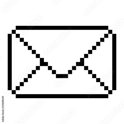 vector pixel art flat icon of mail