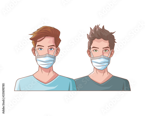 young men with mouth cap medical accessory