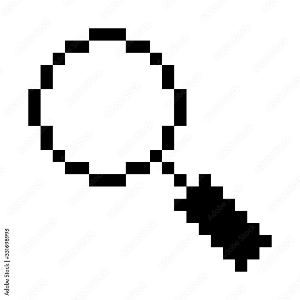 vector pixel art flat icon of search loup symbol vector pixel art flat icon of search loup symbol