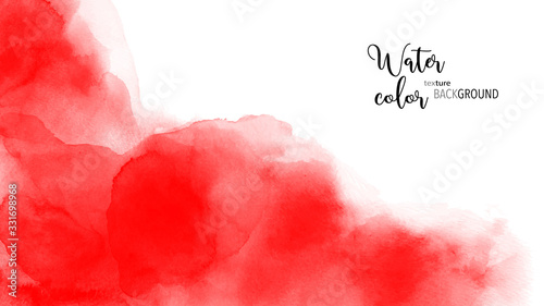 Abstract hand painted red watercolor