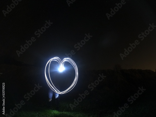 Photography Light painting heart