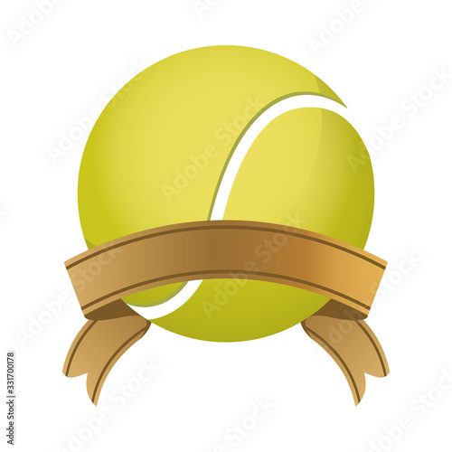 tennis ball sport equipment with ribbon frame
