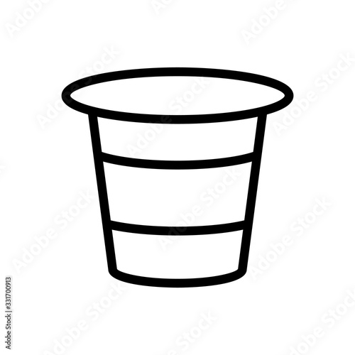 the yogurt in the Cup icon vector. the yogurt in the Cup sign. isolated contour symbol illustration