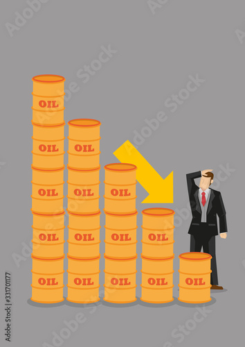 Business Outlook for Oil Industry Trend Vector Cartoon Illustration