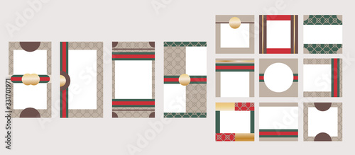 Grid layout post story.Puzzle template collage.Design backgrounds for social media banner.Mockup for personal blog.Vector cover.insta. instagram layout.template for instagram