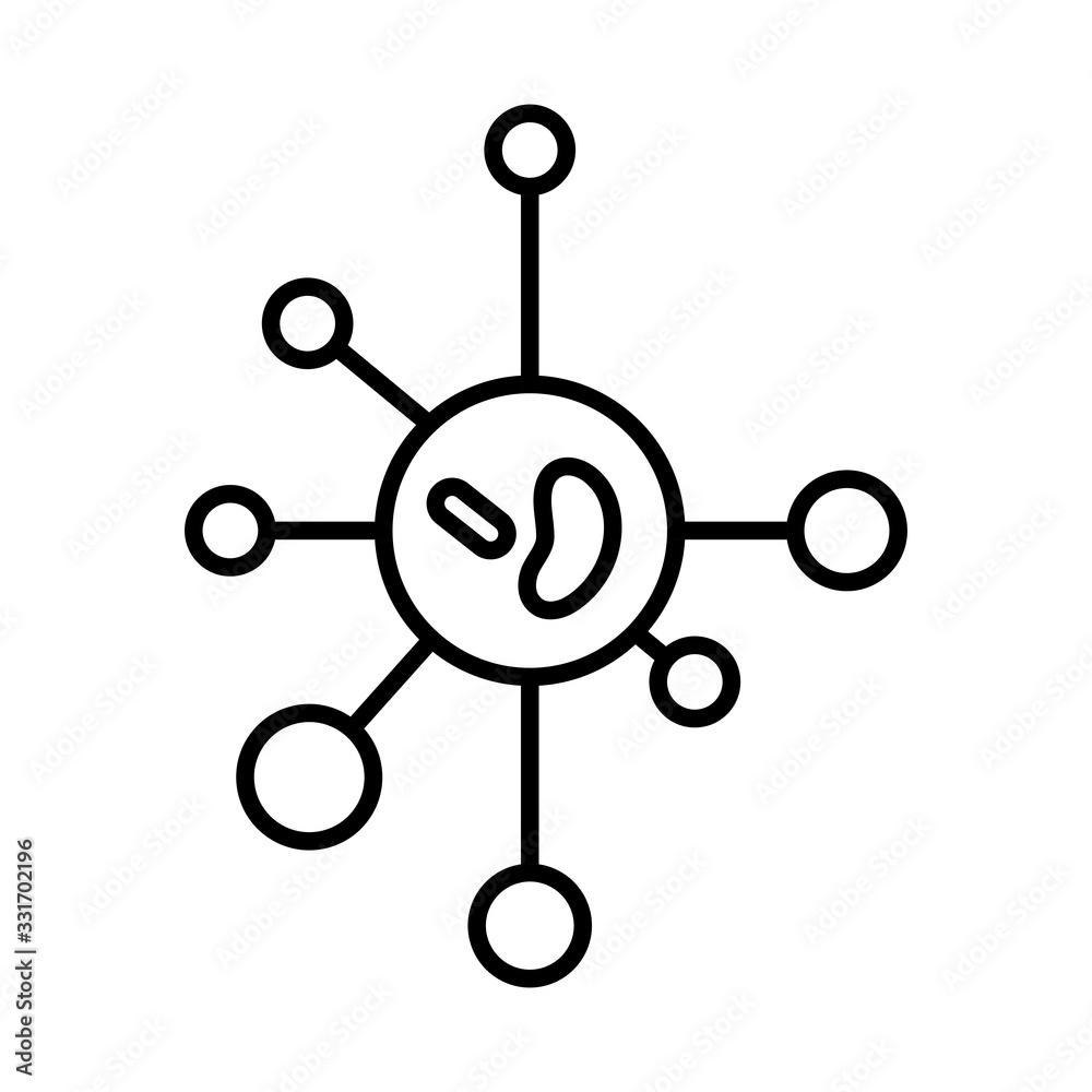 particle of covid 19, line style icon vector illustration design particle of covid 19, line style icon vector illustration design