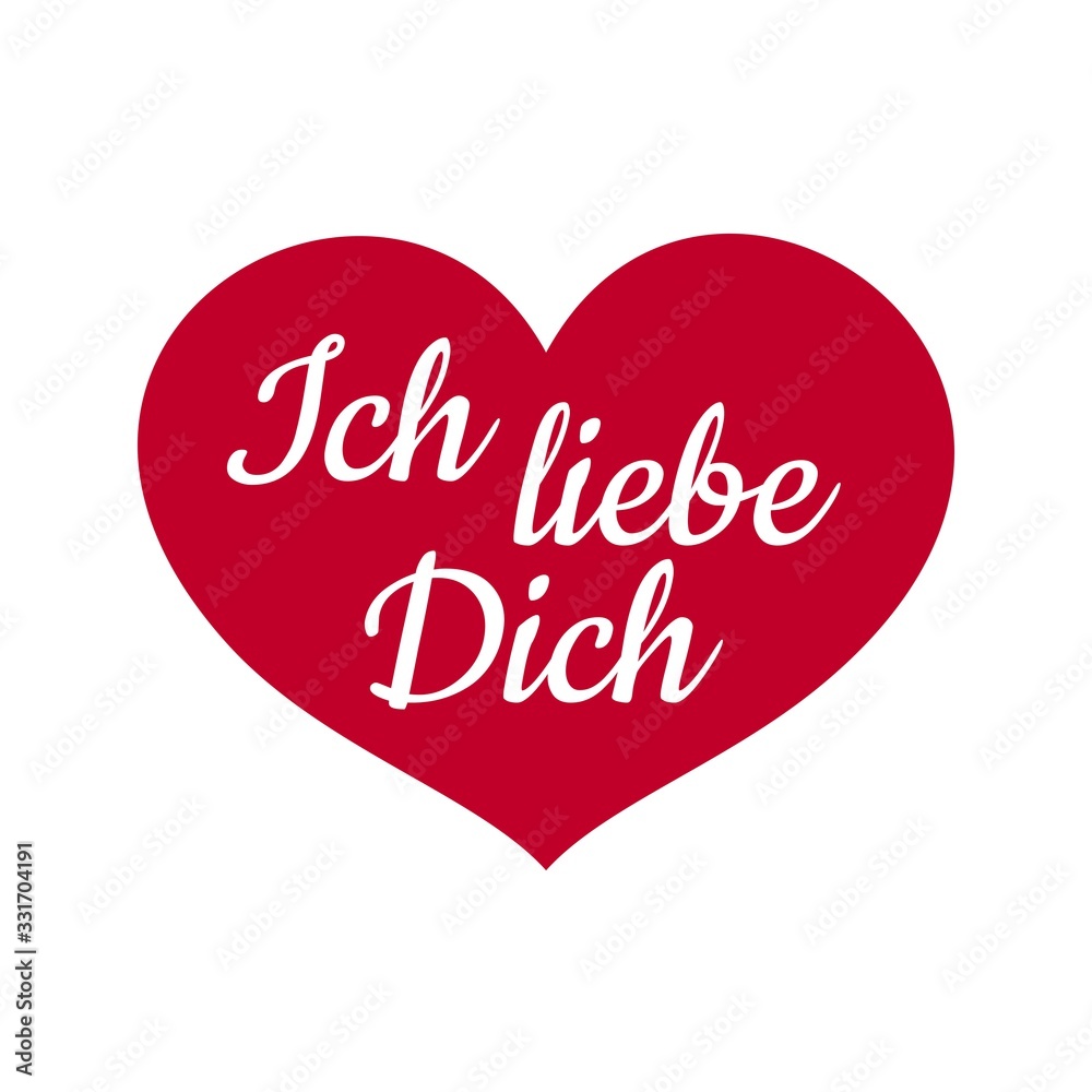 Ich liebe dich translation from german - I love you. Vector illustration Ich liebe dich translation from german - I love you. Vector illustration