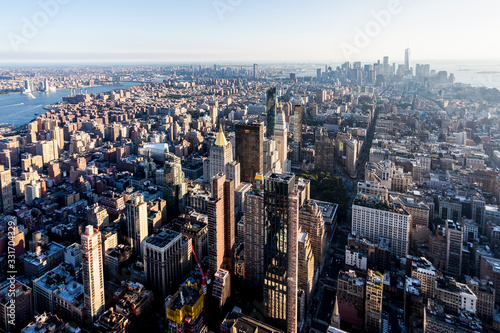 Manhattan aerial view at sunset © franciscorivasbixio