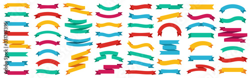 Different ribbons banners collection. Vector illustration