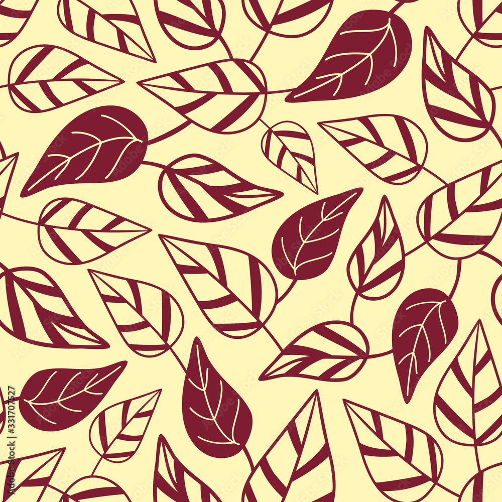Vector abstract seamless pattern with wrapped ivy leaves Vector abstract seamless pattern with wrapped ivy leaves