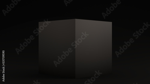 Black Cube Black Background 3d illustration 3d render
