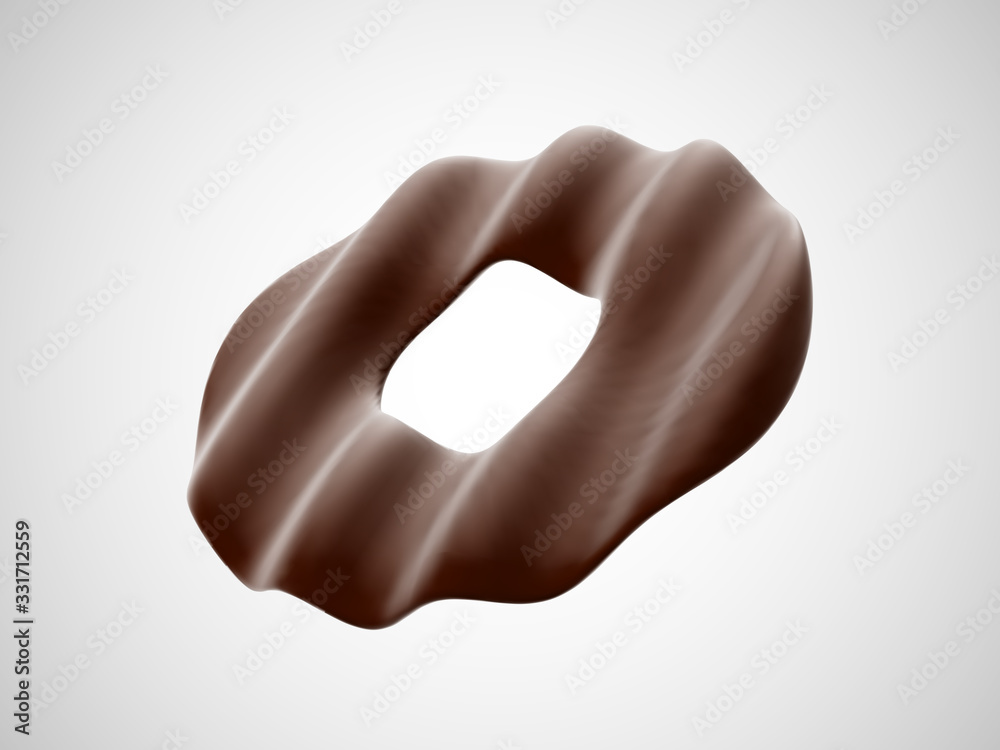 Obraz premium Chocolate cookies isolated on white background. Delicious sweet unhealthy food - chocolate dessert source of extra calories. Realistic vector illustration of milk chocolate pieces.