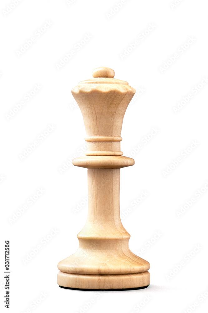 White Queen Chess Piece on White White Queen Chess Piece on White