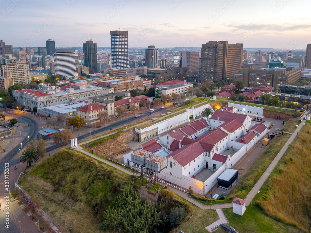 Fototapeta premium Aerial view of Constitution Hill in Johannesburg, South Africa