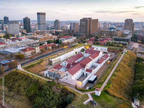 Aerial view of Constitution Hill in Johannesburg, South Africa