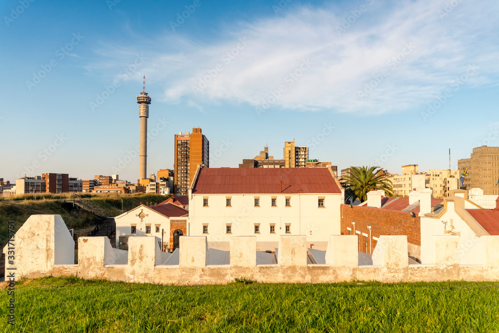 Naklejka premium Famous Constitution Hill in Johannesburg, South Africa
