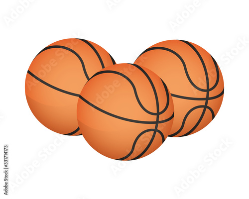 basketball balloons sport equipment icons