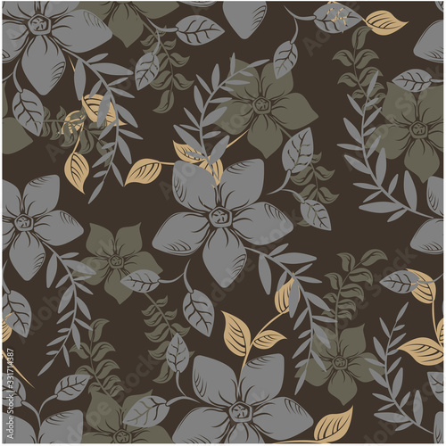 Vector spring abstract background flowers seamless pattern