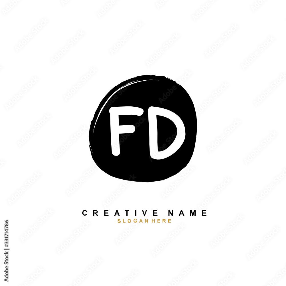 F D FD Initial logo template vector. Letter logo concept