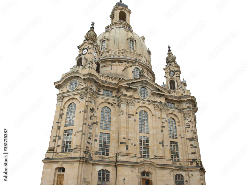 Dresden Frauenkirche (Church of Our Lady Dresden) isolated