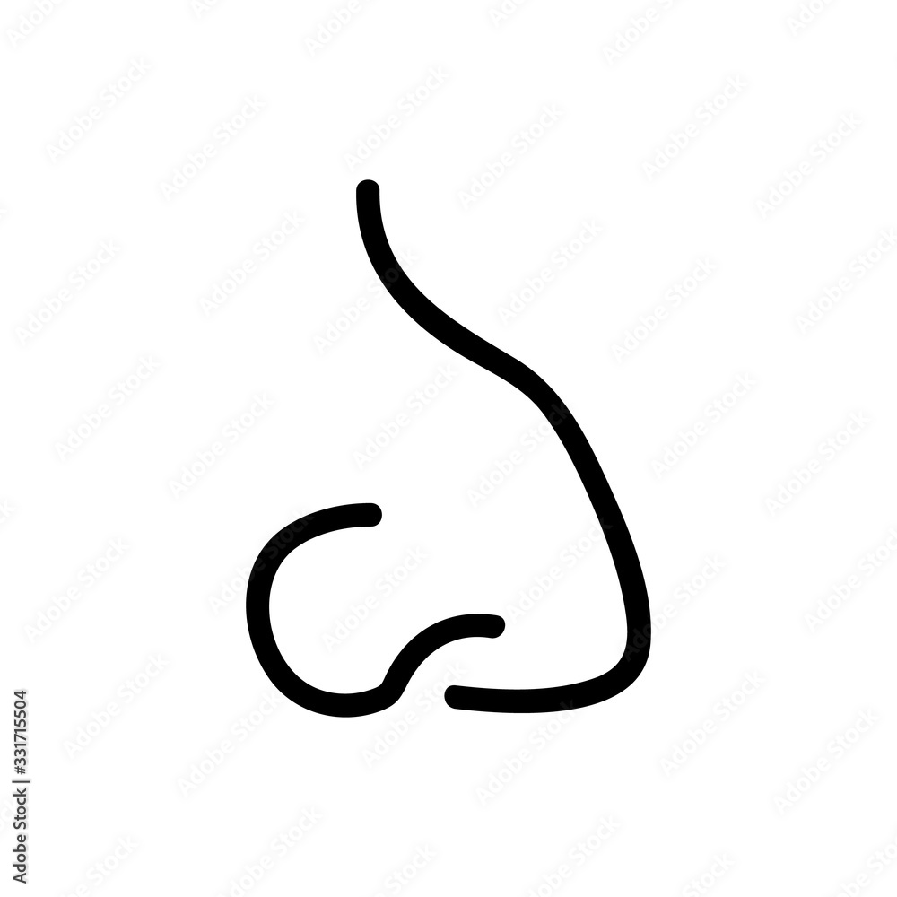 nose hunchback icon vector. nose hunchback sign. isolated contour symbol illustration