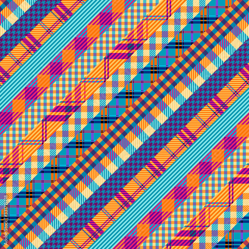 Patchwork textile pattern. Seamless quilting design background.