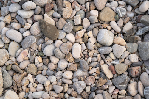 Abstract background texture with a lot of round peeble stones