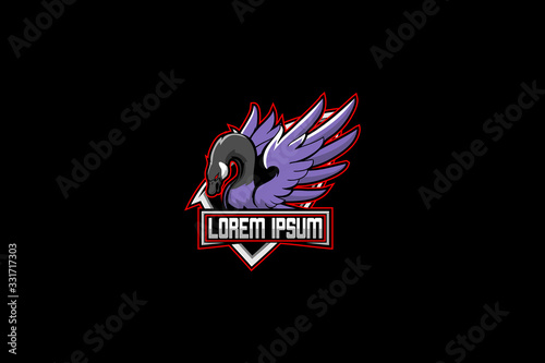 goose cartoon animal vector logo template