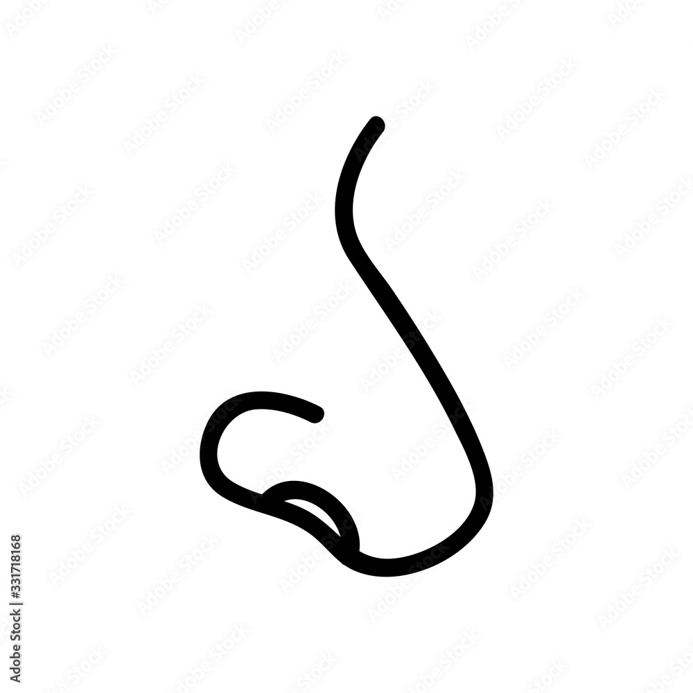 smooth nose icon vector. smooth nose sign. isolated contour symbol illustration