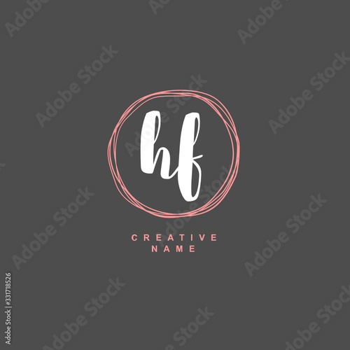 H F HF Initial logo template vector. Letter logo concept