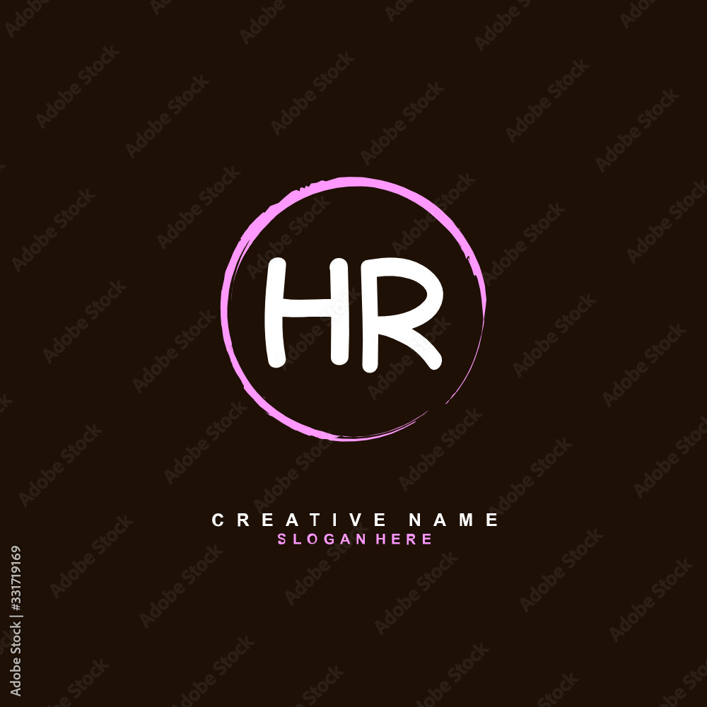 H R HR Initial logo template vector. Letter logo concept H R HR Initial logo template vector. Letter logo concept