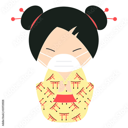 JAPANESE GIRLS WITH FACE MASK