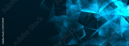 Abstract polygonal space. Triangular colorful background. 3d illustration