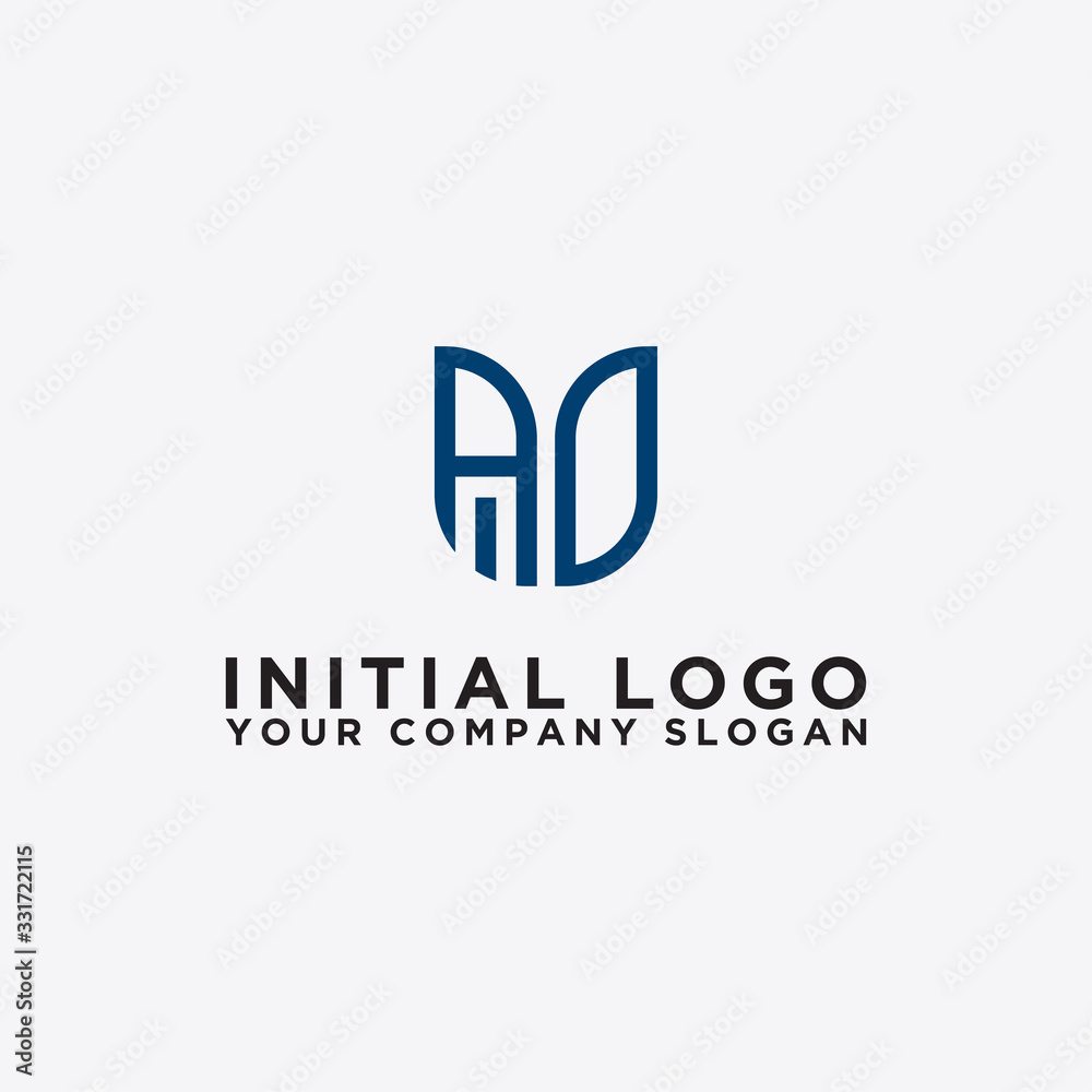 Inspiring logo design Set, for companies from the initial letters of the AD logo icon. -Vectors