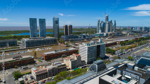 Aerial view of Puerto Madero in Buenos Aires - Argentina.