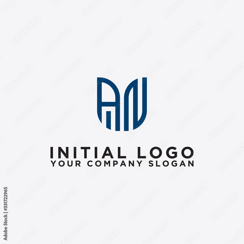 Inspiring logo design Set, for companies from the initial letters of the AN logo icon. -Vectors