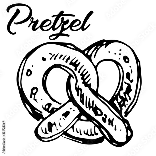 Vector illustration of pretzel salty pastry