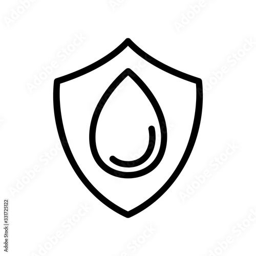 drop shield icon vector. drop shield sign. isolated contour symbol illustration