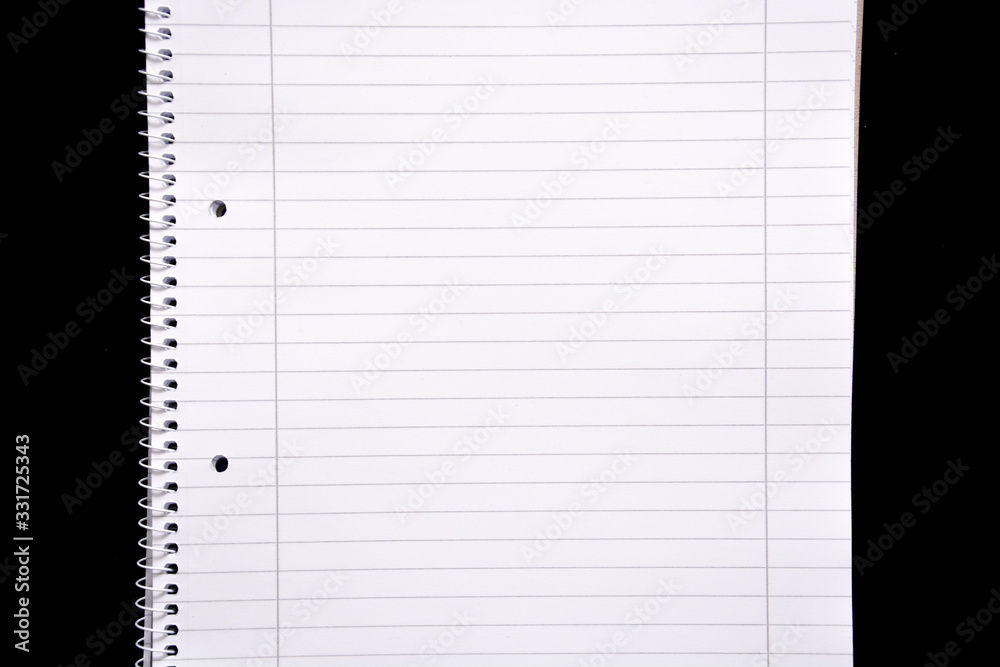 Empty Notepad on a black background Empty Notepad on a black background