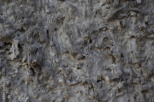 frozen resin that flows down the wall