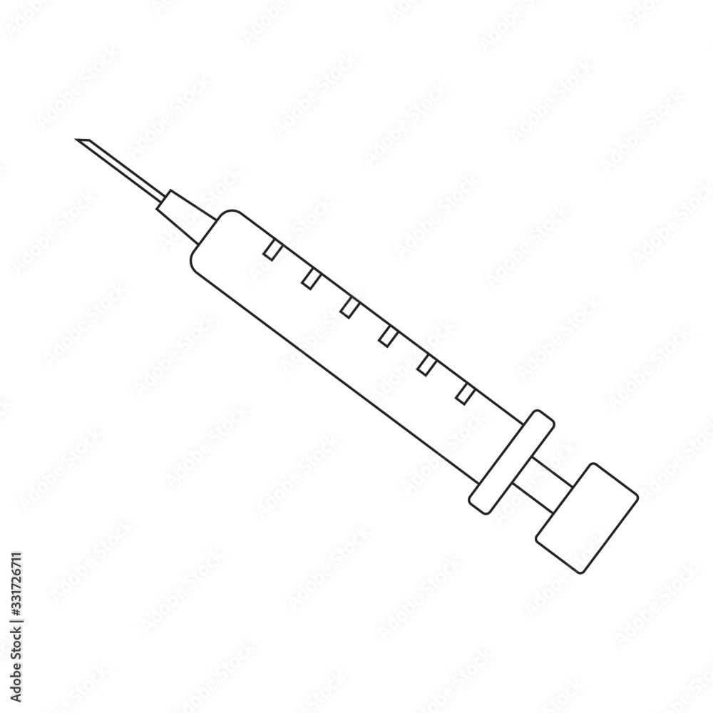 Vaccination Icon In Trendy Thin Line Style Isolated On White Background. Medical Symbol For Your Design, Apps, Logo, UI. Vector Illustration, Eps10. Vaccination Icon In Trendy Thin Line Style Isolated On White Background. Medical Symbol For Your Design, Apps, Logo, UI. Vector Illustration, Eps10.