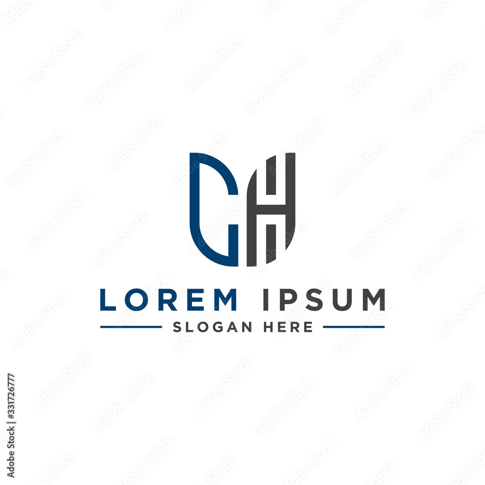 Inspiring logo design Set, for companies from the initial letters of the CH logo icon. -Vectors