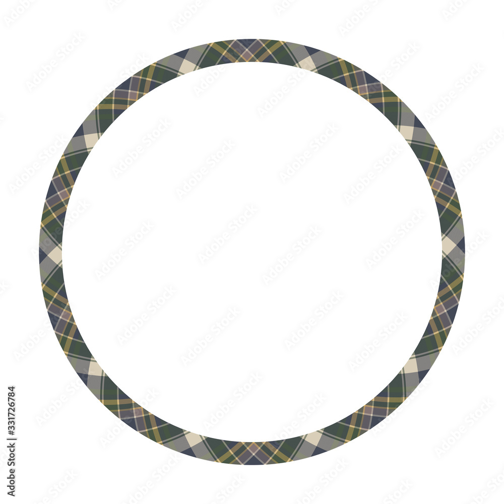 Circle borders and frames vector. Round border pattern geometric vintage frame design. Scottish tartan plaid fabric texture. Template for gift card, collage, scrapbook or photo album and portrait.. Circle borders and frames vector. Round border pattern geometric vintage frame design. Scottish tartan plaid fabric texture. Template for gift card, collage, scrapbook or photo album and portrait..