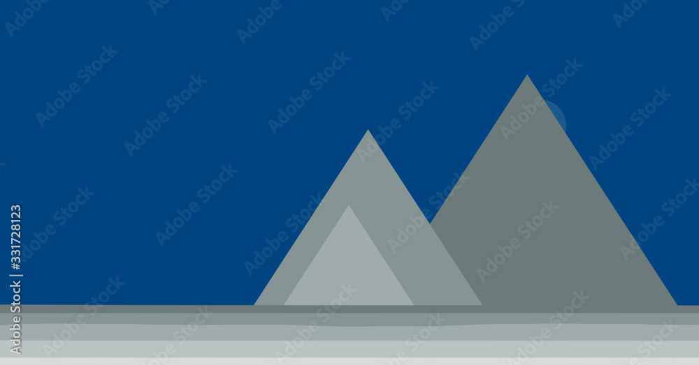 Moon and Mountains Panorame Generative Art background illustration Moon and Mountains Panorame Generative Art background illustration